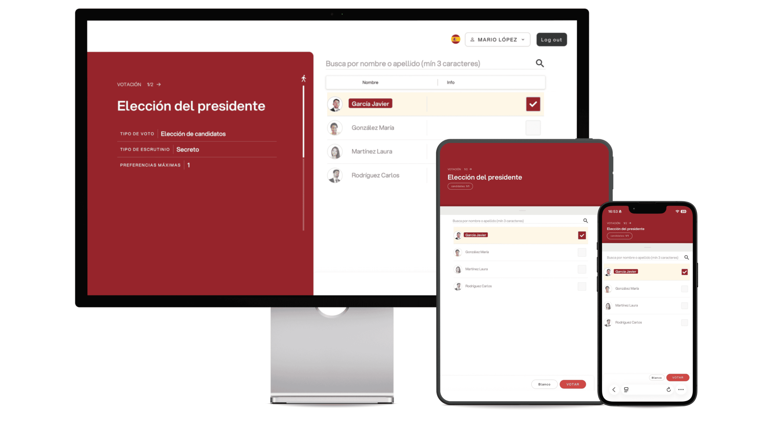 Plataforma Eligo en computadora, tablet y móvil